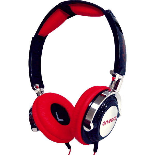 On-Earz OE-LOL04 Lollipop Headphones - Black/Red 